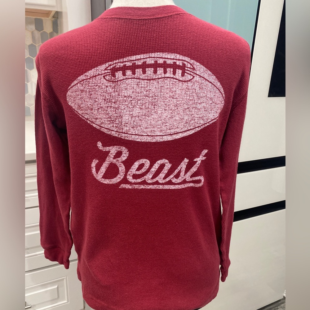 Waffle knit long sleeve shirt